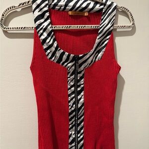 BELLAMI Red Tank Top with Zebra Accent